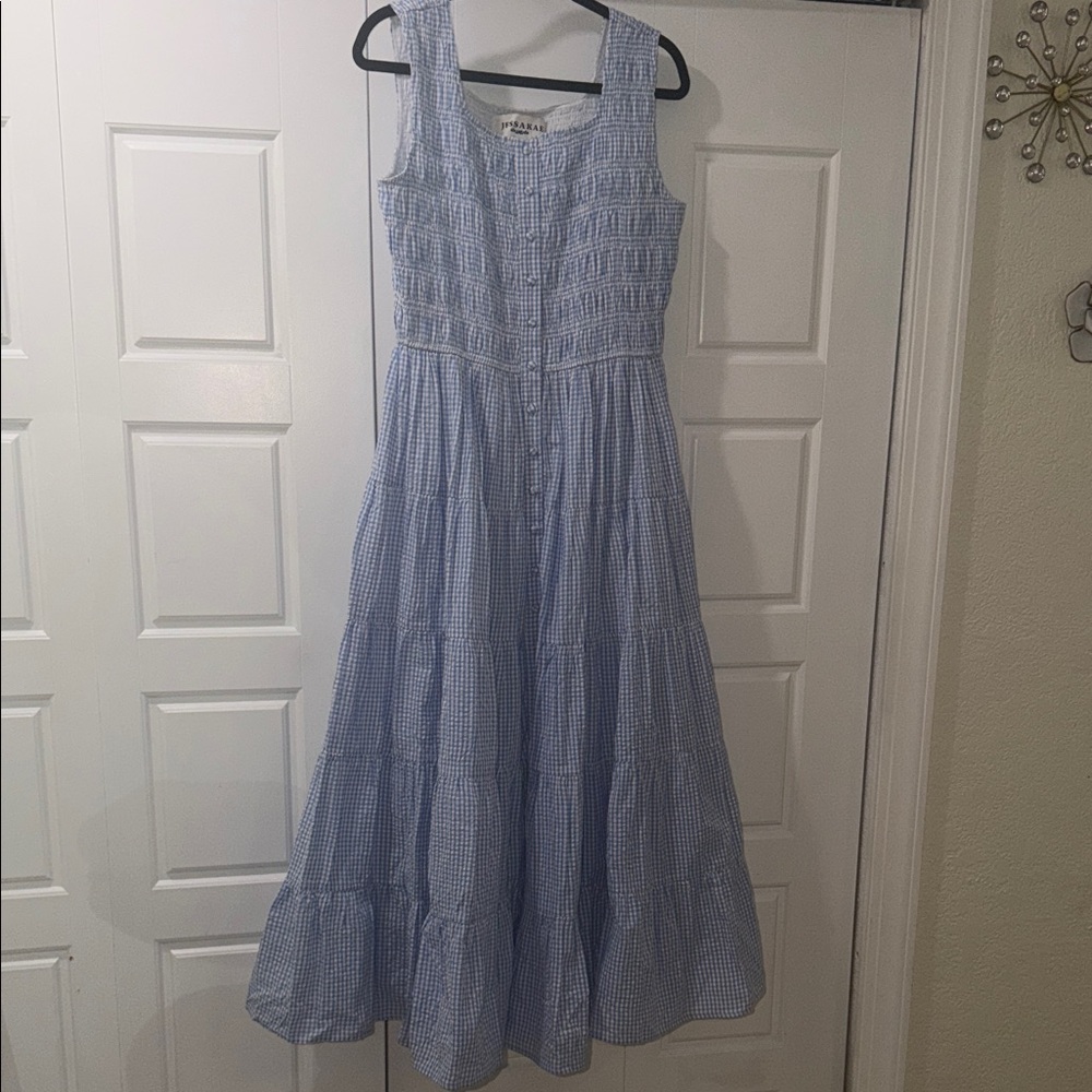 JessaKae Light Blue Gingham Maxi Dress